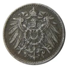 Монета 5 пфеннигов 1918 года A Германия (реверс)