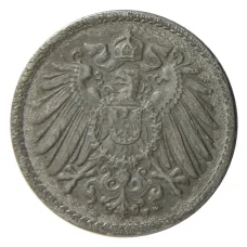 Монета 5 пфеннигов 1919 года F Германия (реверс)