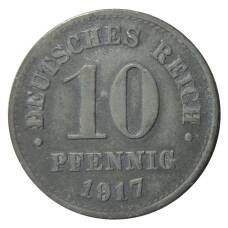 Монета 10 пфеннигов 1917 года Германия (аверс)