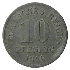 Монета 10 пфеннигов 1920 года Германия (аверс)