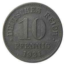 Монета 10 пфеннигов 1921 года Германия (аверс)