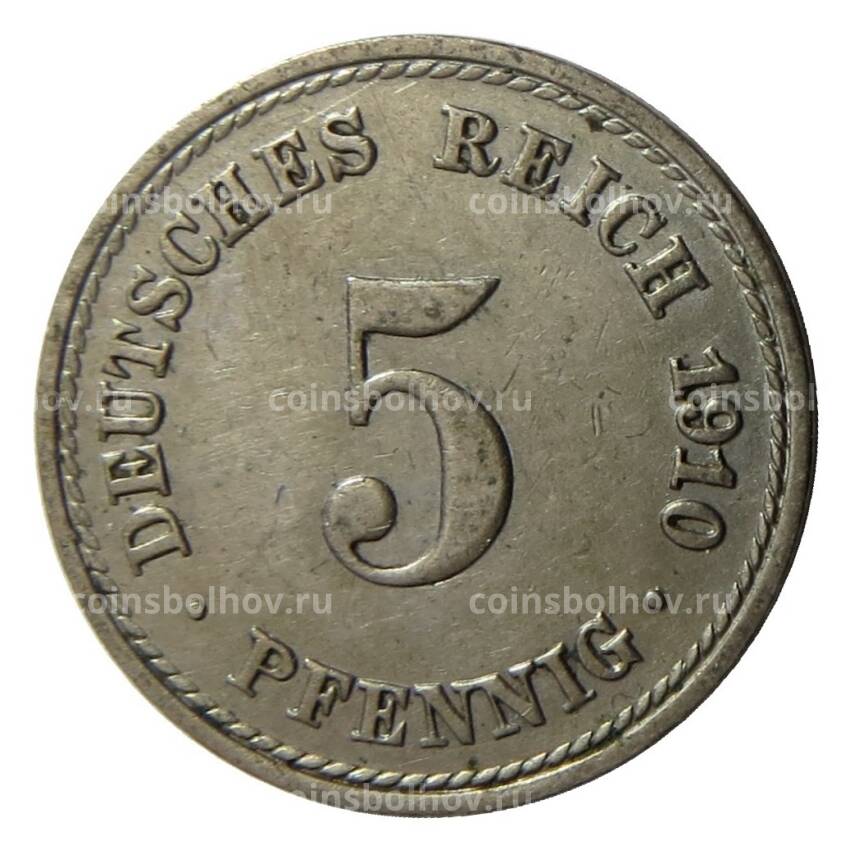 Монета 5 пфеннигов 1910 года A Германия