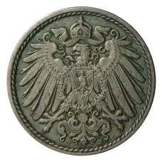Монета 5 пфеннигов 1912 года J Германия (реверс)