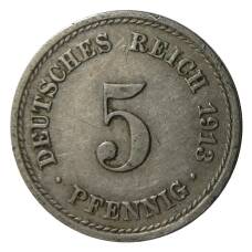 Монета 5 пфеннигов 1913 года A Германия (аверс)