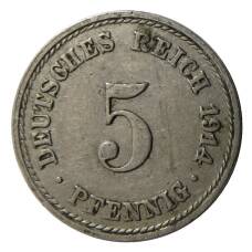Монета 5 пфеннигов 1914 года A Германия (аверс)