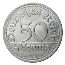 Монета 50 пфеннигов 1920 года A Германия (аверс)