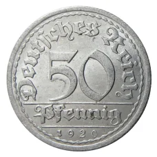 Монета 50 пфеннигов 1920 года A Германия (аверс)