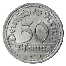 Монета 50 пфеннигов 1921 года A Германия (аверс)
