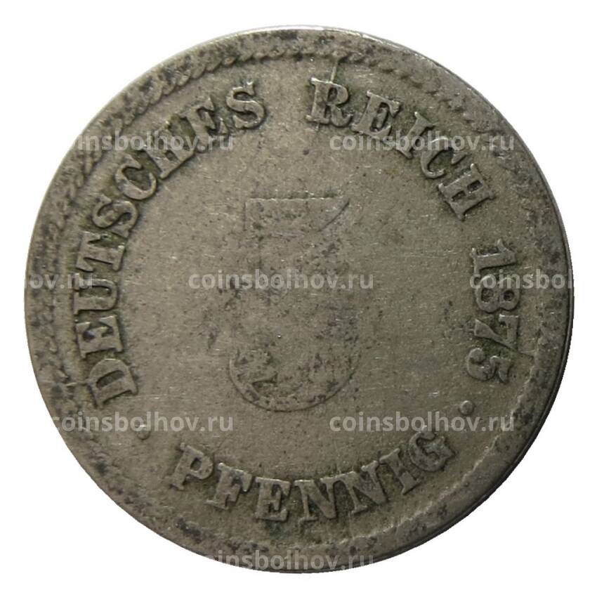 Монета 5 пфеннигов 1875 года D Германия