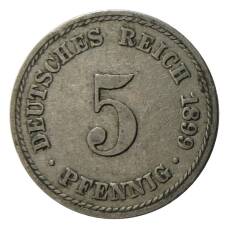 Монета 5 пфеннигов 1899 года A Германия (аверс)
