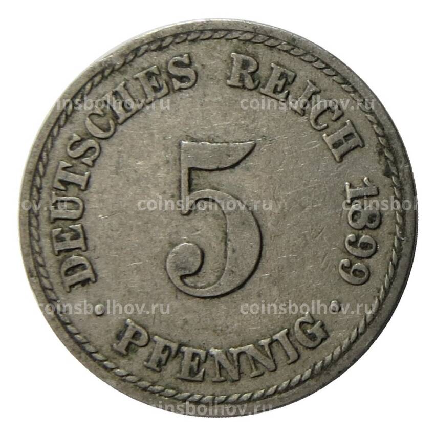 Монета 5 пфеннигов 1899 года A Германия
