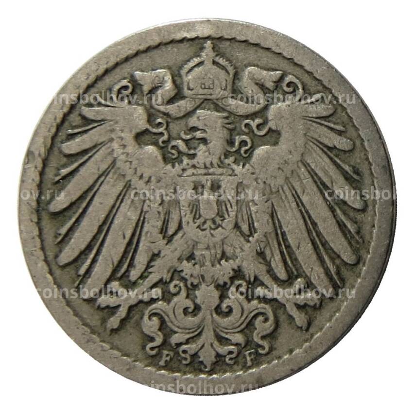Монета 5 пфеннигов 1900 года F Германия (вид 2)