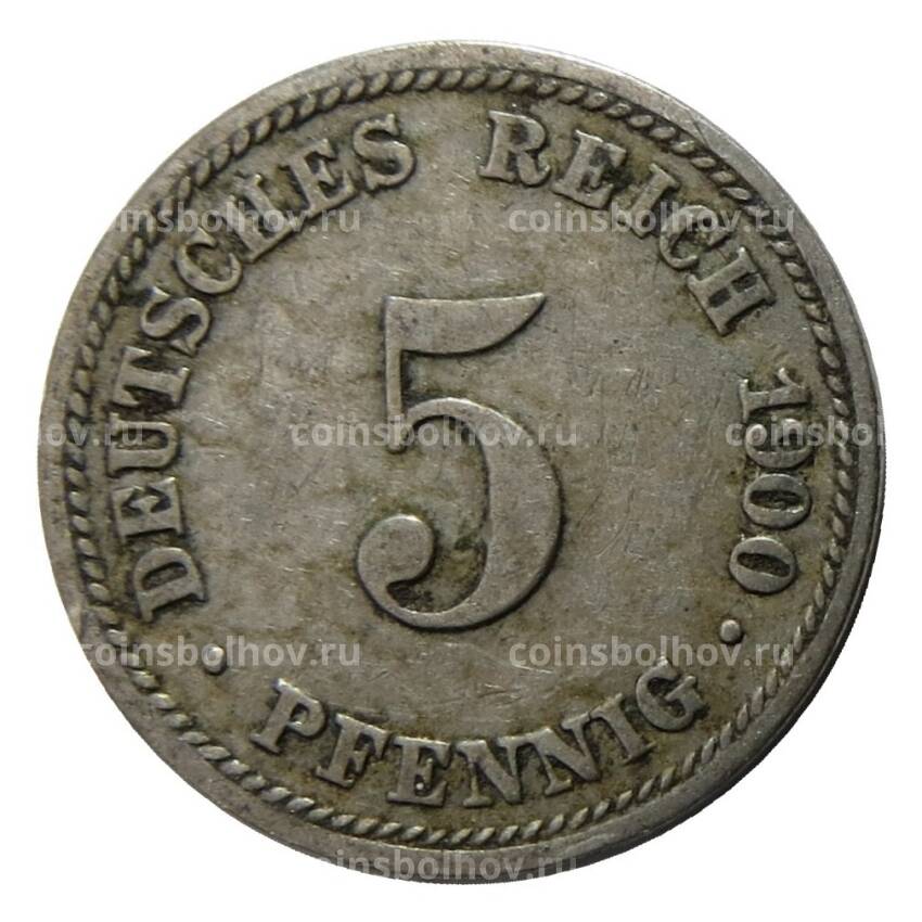 Монета 5 пфеннигов 1900 года D Германия