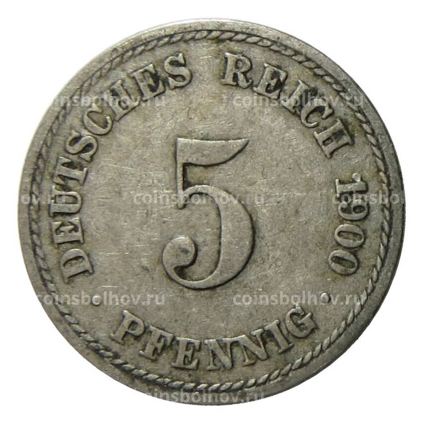Монета 5 пфеннигов 1900 года A Германия