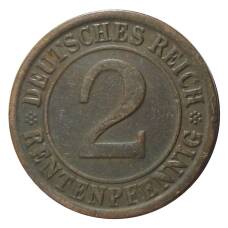 Монета 2 рентенпфеннига 1923 года G Германия (реверс)