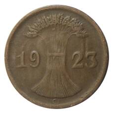 Монета 2 рентенпфеннига 1923 года G Германия (аверс)