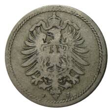 Монета 5 пфеннигов 1888 года J Германия (реверс)