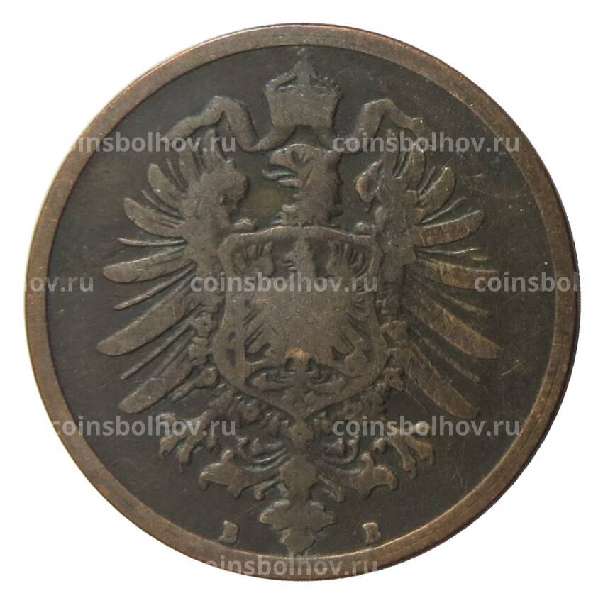 Монета 2 пфеннига 1876 года B Германия (вид 2)
