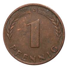 Монета 1 пфенниг 1949 года G Германия (реверс)