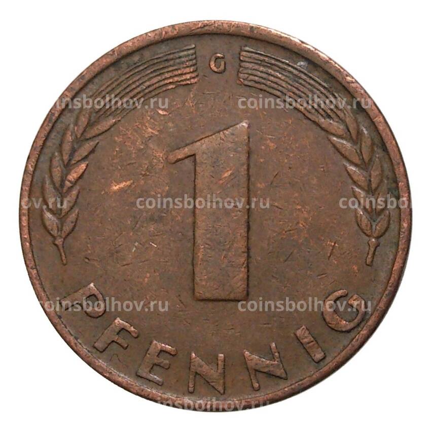Монета 1 пфенниг 1949 года G Германия (вид 2)