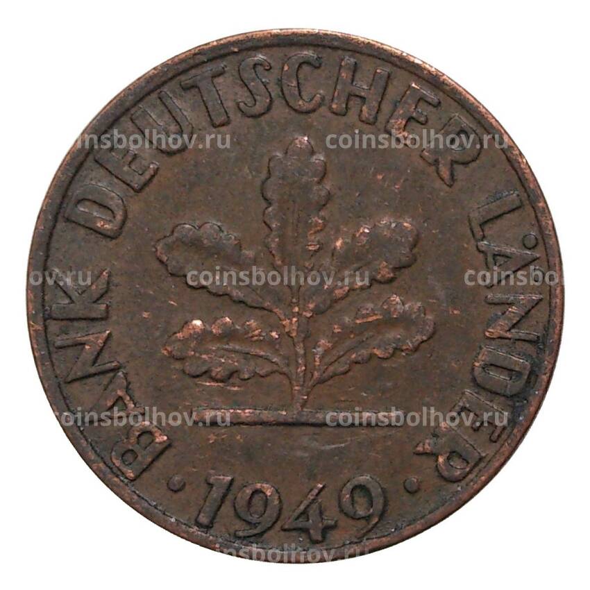 Монета 1 пфенниг 1949 года J Германия