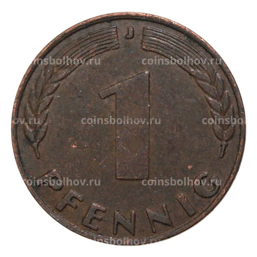 Монета 1 пфенниг 1949 года J Германия (вид 2)