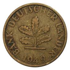 Монета 5 пфеннигов 1949 года G Германия (аверс)