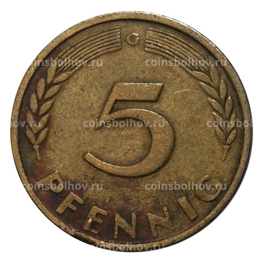 Монета 5 пфеннигов 1949 года G Германия (вид 2)