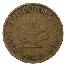 Монета 10 пфеннигов 1949 года G Германия (аверс)