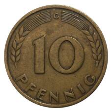 Монета 10 пфеннигов 1949 года G Германия (реверс)