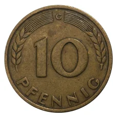 Монета 10 пфеннигов 1949 года G Германия (реверс)