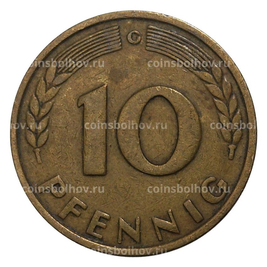 Монета 10 пфеннигов 1949 года G Германия (вид 2)