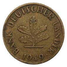 Монета 10 пфеннигов 1949 года J Германия (аверс)