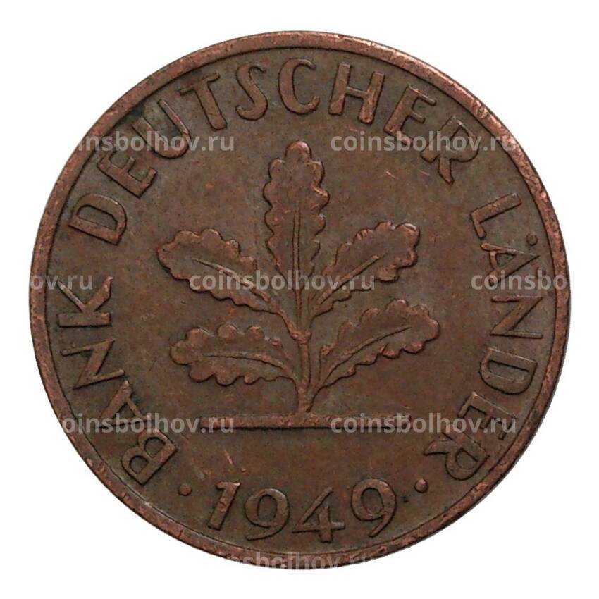 Монета 1 пфенниг 1949 года D Германия