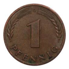 Монета 1 пфенниг 1949 года D Германия (реверс)