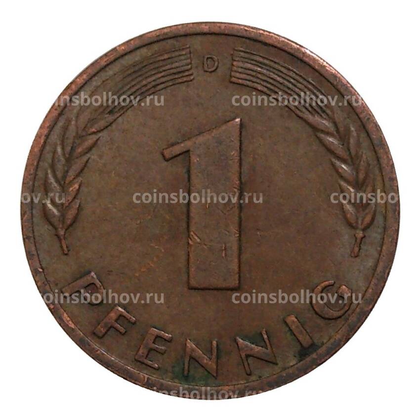 Монета 1 пфенниг 1949 года D Германия (вид 2)