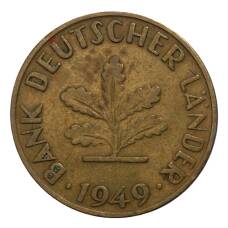 Монета 10 пфеннигов 1949 года D Германия (аверс)