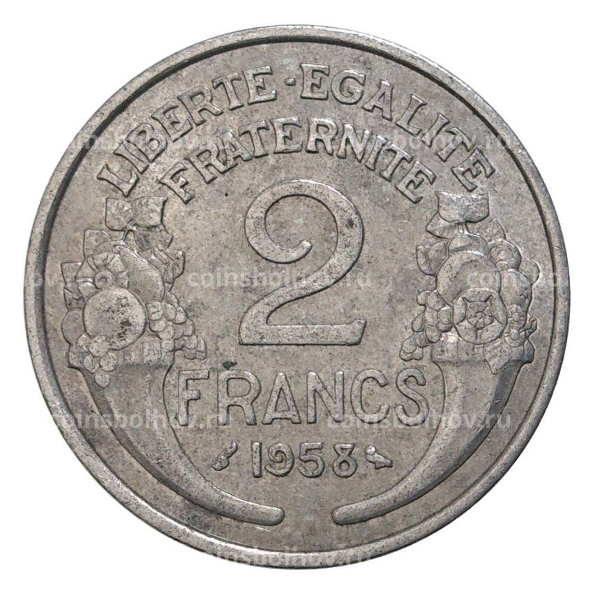 Монета 2 франка 1958 года Франция