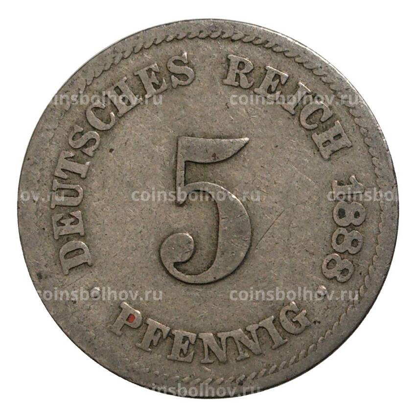 Монета 5 пфеннигов 1888 года J Германия