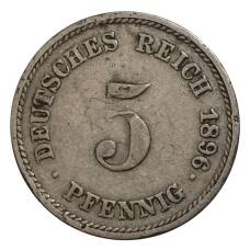 Монета 5 пфеннигов 1896 года J Германия (аверс)