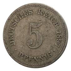 Монета 5 пфеннигов 1897 года А Германия (аверс)