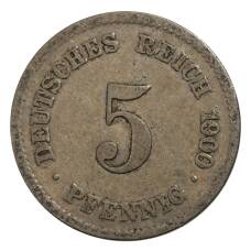 Монета 5 пфеннигов 1900 года G Германия (аверс)