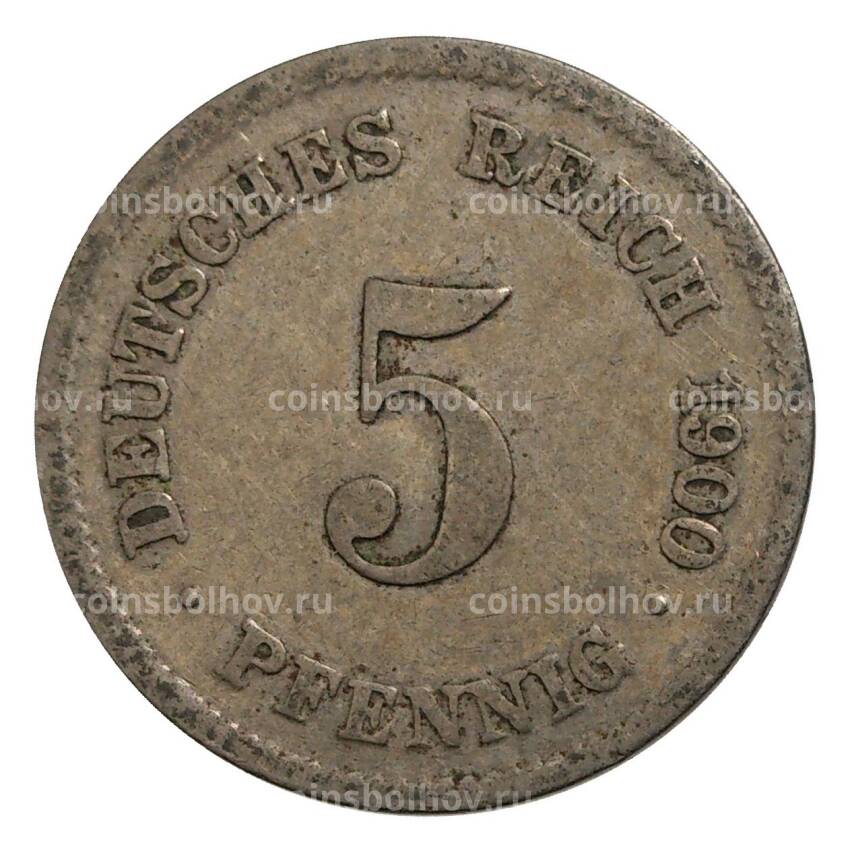 Монета 5 пфеннигов 1900 года G Германия