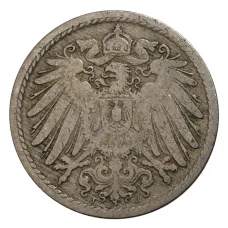 Монета 5 пфеннигов 1900 года J Германия (реверс)