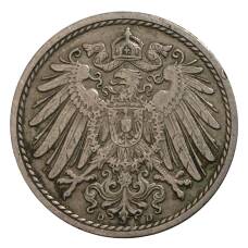 Монета 5 пфеннигов 1909 года D Германия (реверс)