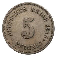 Монета 5 пфеннигов 1915 года Е Германия (аверс)
