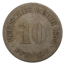 Монета 10 пфеннигов 1893 года G Германия (аверс)