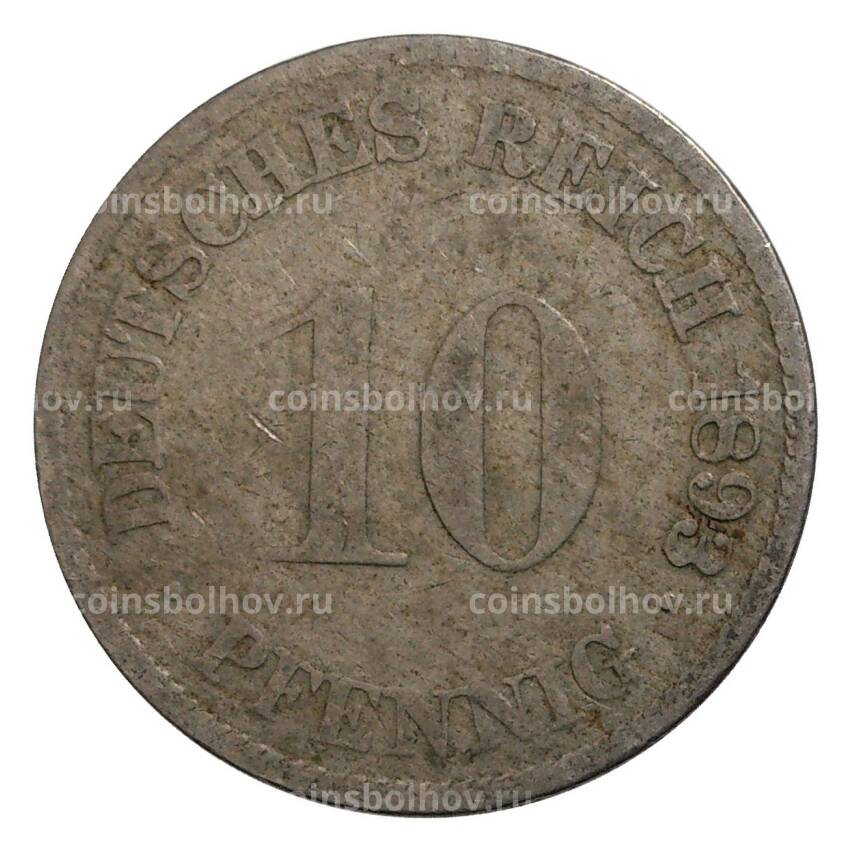 Монета 10 пфеннигов 1893 года G Германия