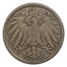 Монета 10 пфеннигов 1901 года J Германия (реверс)