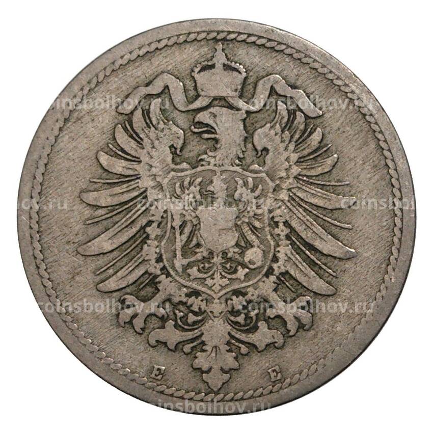 Монета 10 пфеннигов 1889 года Е Германия (вид 2)